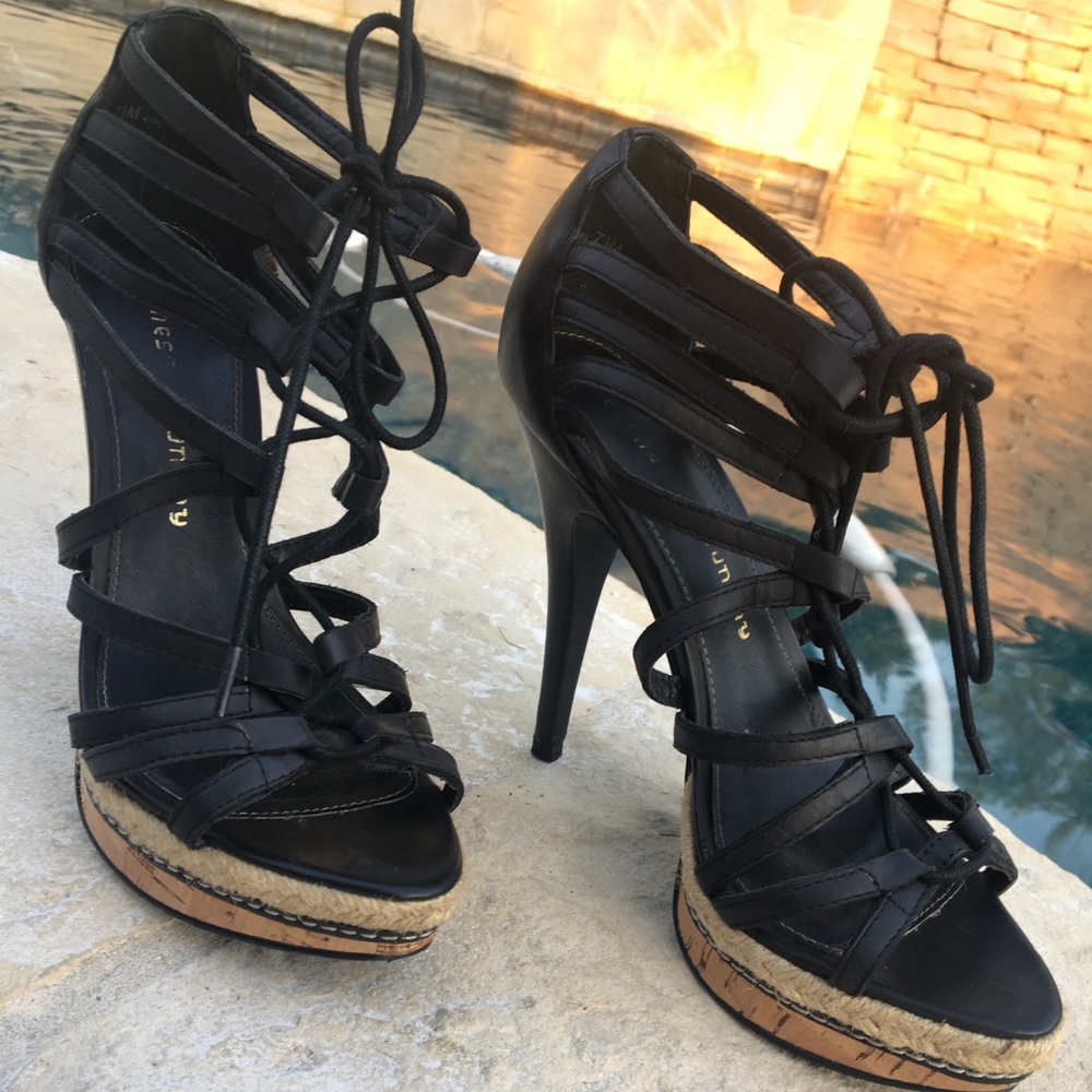 Black strappy Chinese laundry heels